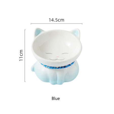 Nordic pet feeder bowl, cat shaped water bowl, elevated ceramic cat bowl